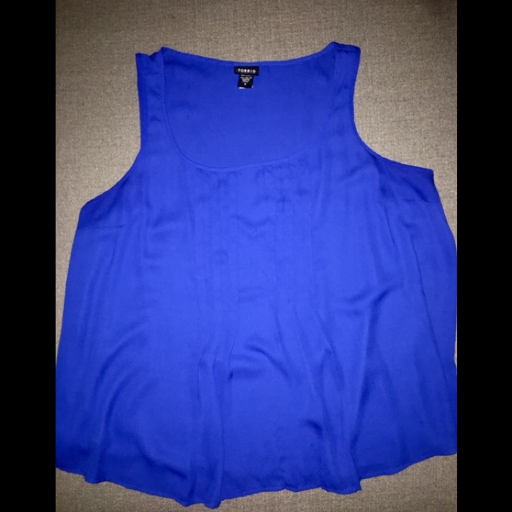 Torrid Bright Blue Pleated Tank
